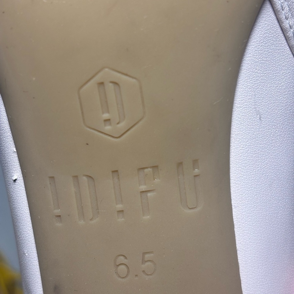 IDIFU White Ada Fashion Square Toe Block Heel Ankle Boots Women's Size 6.5 - Picture 9 of 14